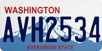 WA license plate AVH2534