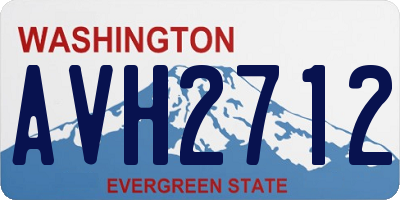 WA license plate AVH2712