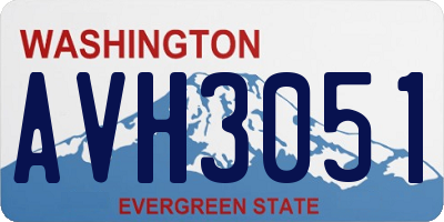 WA license plate AVH3051