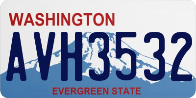 WA license plate AVH3532