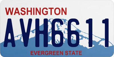 WA license plate AVH6611