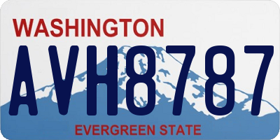 WA license plate AVH8787