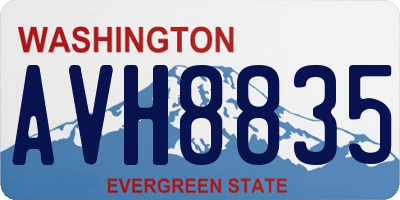 WA license plate AVH8835