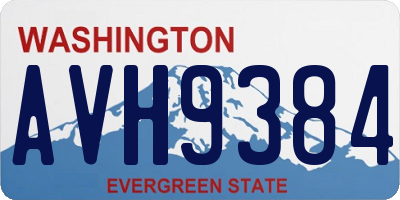 WA license plate AVH9384