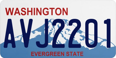 WA license plate AVJ2201