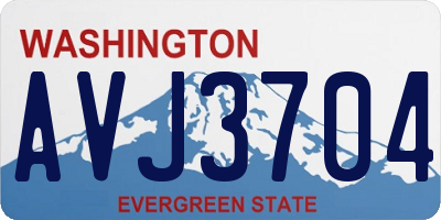 WA license plate AVJ3704