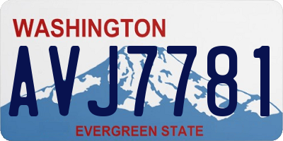WA license plate AVJ7781