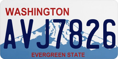 WA license plate AVJ7826