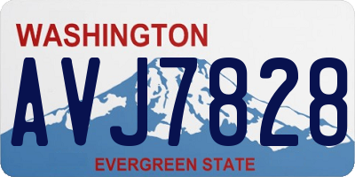 WA license plate AVJ7828