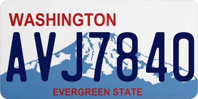 WA license plate AVJ7840