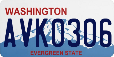 WA license plate AVK0306