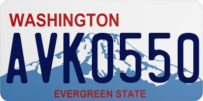 WA license plate AVK0550