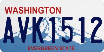 WA license plate AVK1512