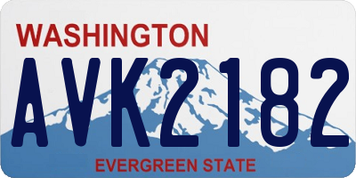 WA license plate AVK2182