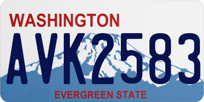 WA license plate AVK2583