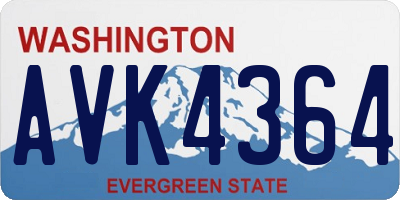 WA license plate AVK4364