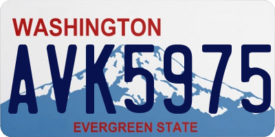 WA license plate AVK5975