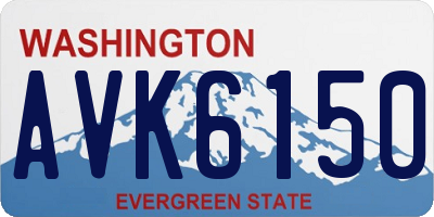 WA license plate AVK6150