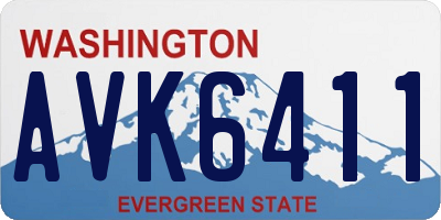 WA license plate AVK6411