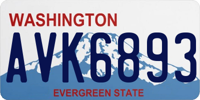 WA license plate AVK6893