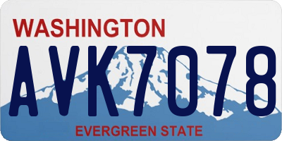 WA license plate AVK7078