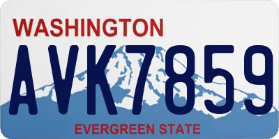 WA license plate AVK7859