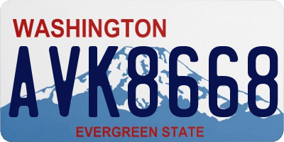 WA license plate AVK8668