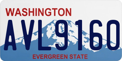 WA license plate AVL9160