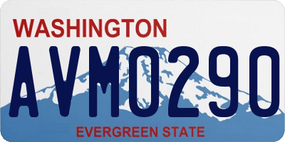 WA license plate AVM0290