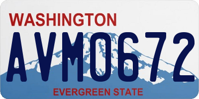 WA license plate AVM0672