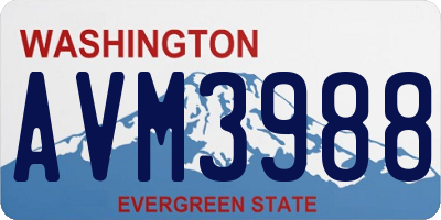 WA license plate AVM3988