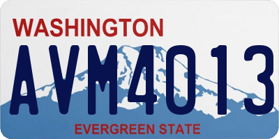 WA license plate AVM4013