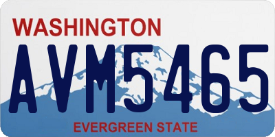 WA license plate AVM5465