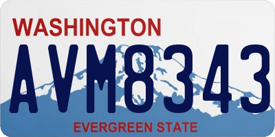 WA license plate AVM8343