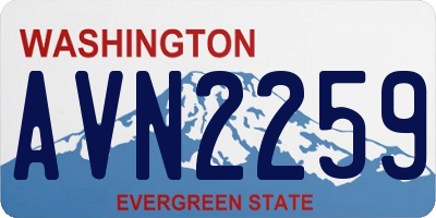 WA license plate AVN2259