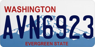 WA license plate AVN6923