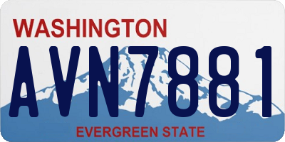 WA license plate AVN7881