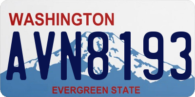 WA license plate AVN8193