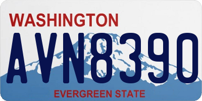 WA license plate AVN8390