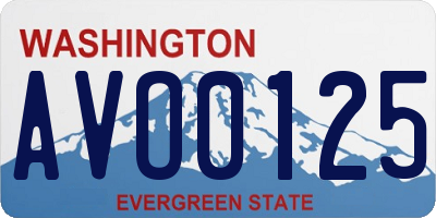WA license plate AVO0125