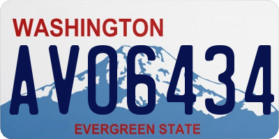 WA license plate AVO6434