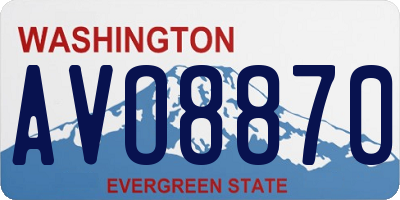 WA license plate AVO8870