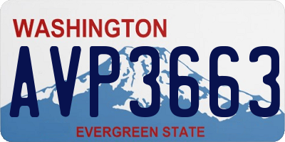 WA license plate AVP3663