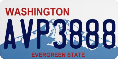 WA license plate AVP3888