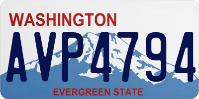 WA license plate AVP4794