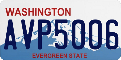 WA license plate AVP5006