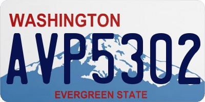 WA license plate AVP5302