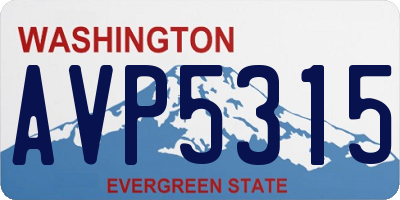 WA license plate AVP5315