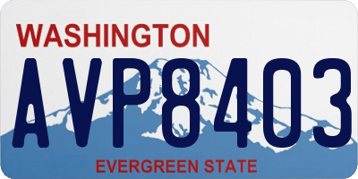 WA license plate AVP8403