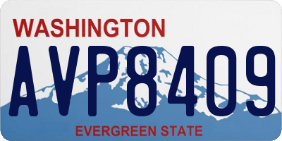 WA license plate AVP8409